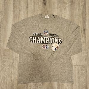 Pittsburgh Steelers Super Bowl XL Mens Long Sleeve T-Shirt Football Size Large